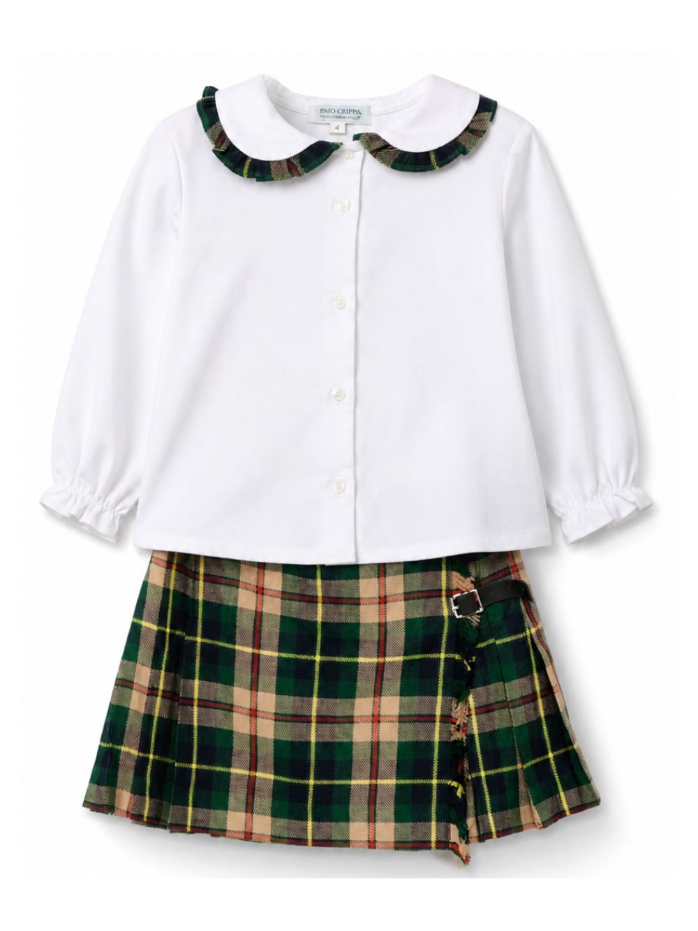 Set t-shirt e gonna per neonata Paio Crippa Kids multicolore con motivo tartan SASSOFONO ENGLAND 4573 PAIO CRIPPA KIDS 