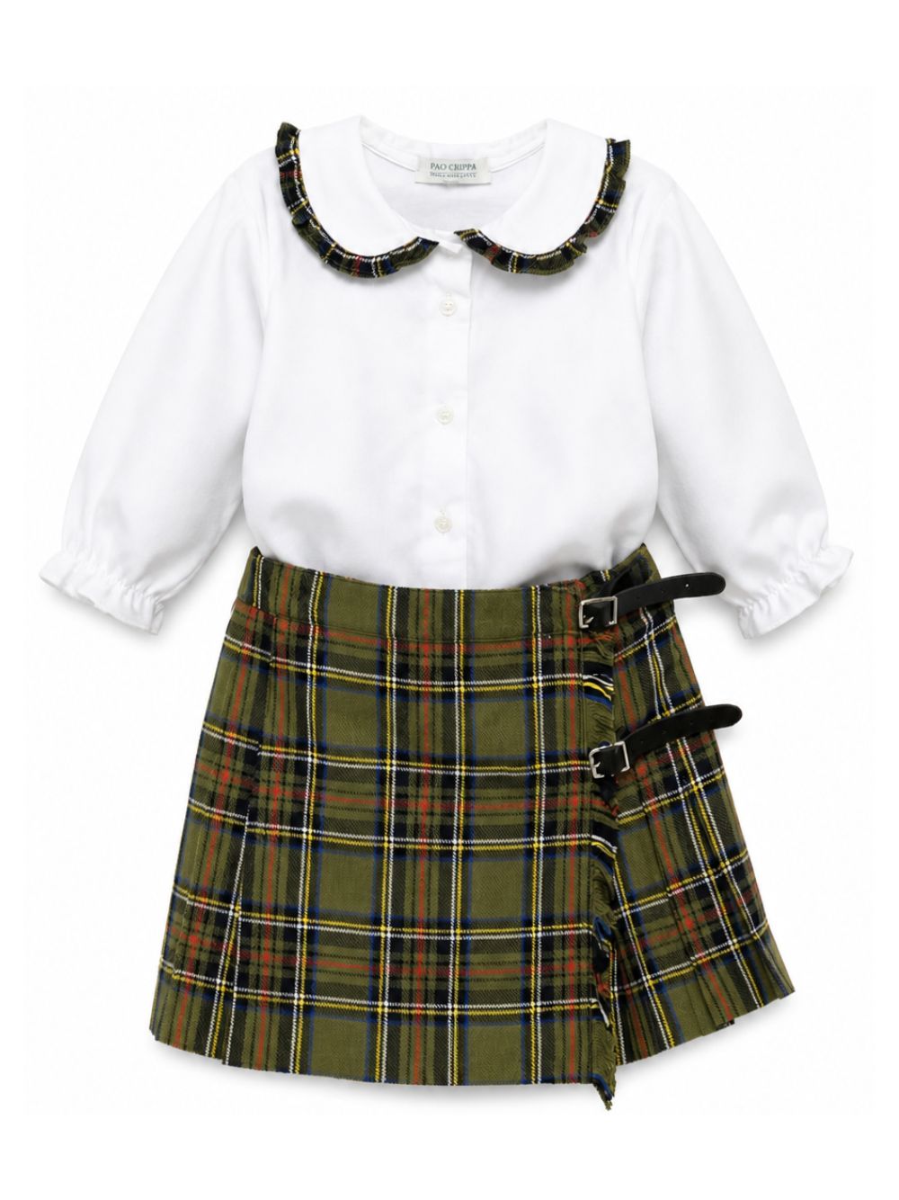 Set camicia e gonna per neonata Paio Crippa Kids multicolore con motivo tartan SASSOFONO ENGLAND 4632 PAIO CRIPPA KIDS 