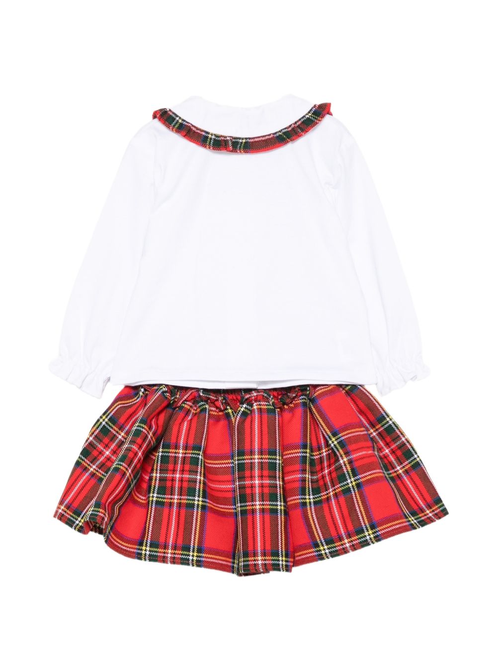 Completo per neonata Paio Crippa Kids bianco con rifiniture scozzesi SASSOFONO MIMOSA 1/4012 PAIO CRIPPA KIDS 