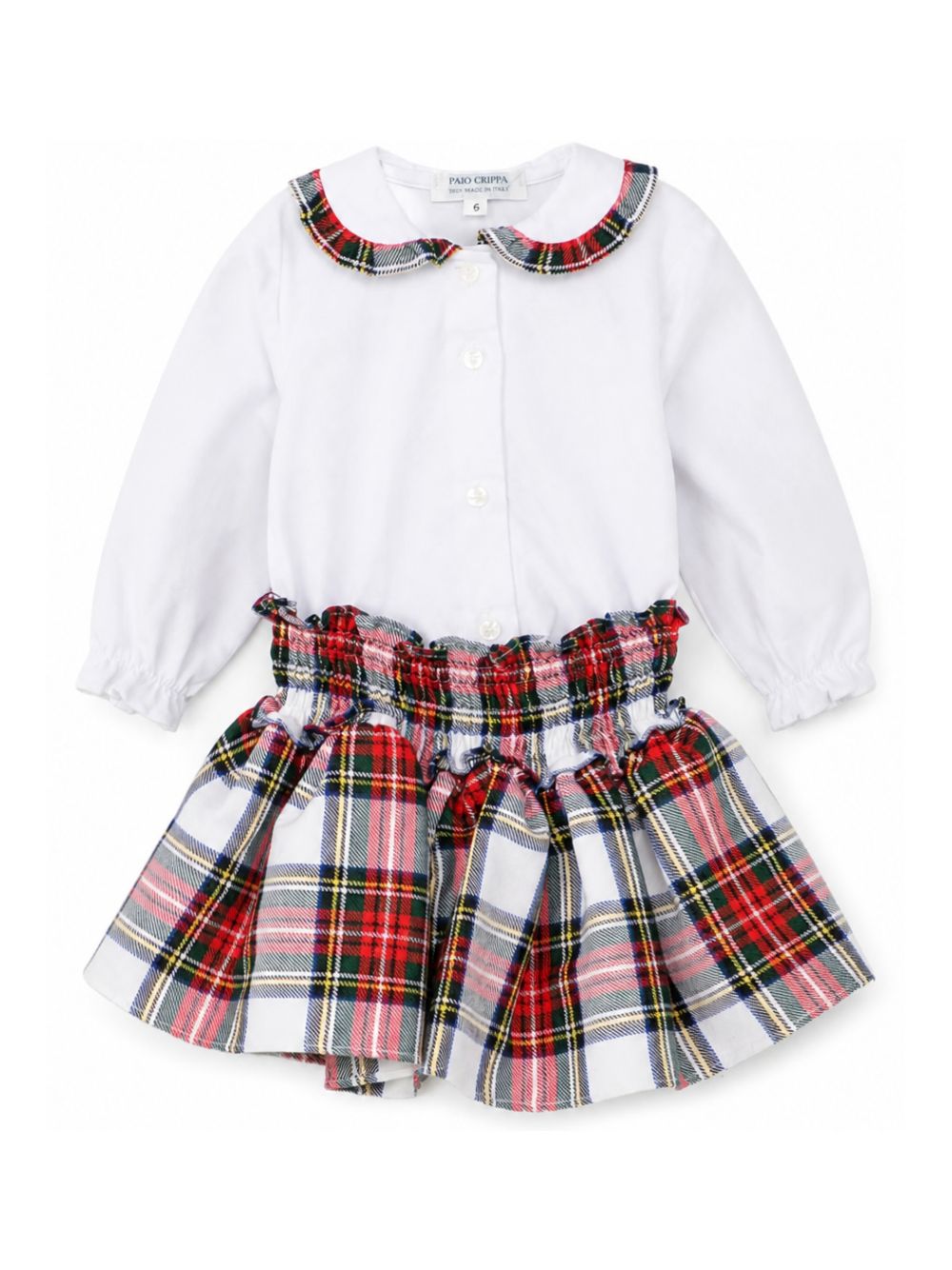 Set t-shirt e gonna per neonata Paio Crippa Kids multicolore con motivo tartan SASSOFONO MIMOSA 1/4028 PAIO CRIPPA KIDS 