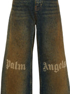 Jeans per bambino Palm Angels Kids blu con stampa logo F6PAJBDP068 126 PALM ANGELS KIDS 