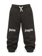 Pantatuta per bambino Palm Angels Kids nero con stampa logo sul davanti F6PAJBFP016 110 PALM ANGELS KIDS 