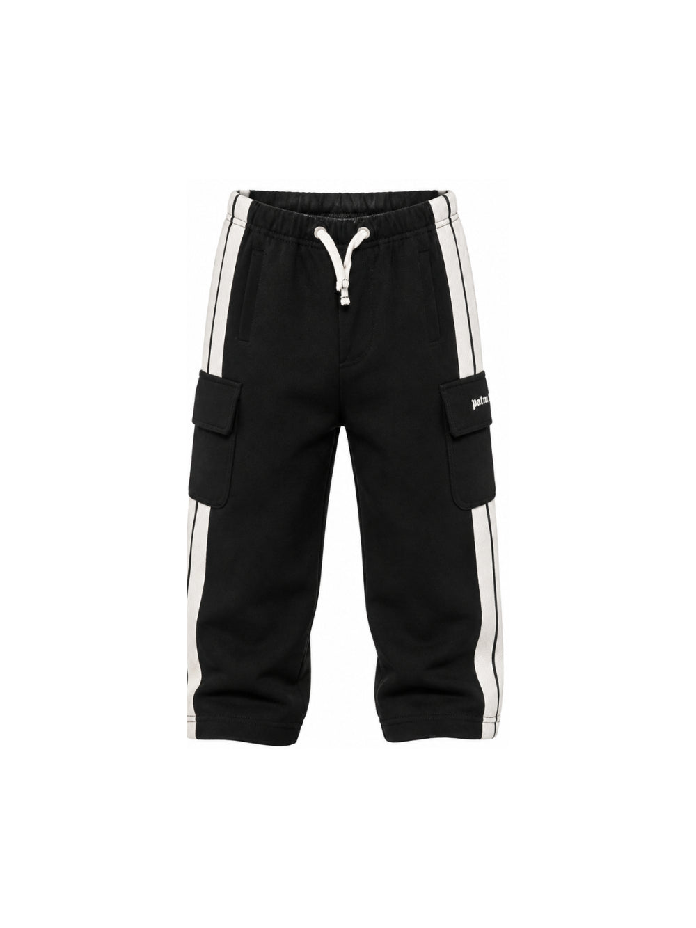 Pantaloni cargo per bambino Palm Angels Kids nero con dettaglio striscia laterale F6PAJBFP020 110 PALM ANGELS KIDS 