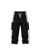 Pantaloni cargo per bambino Palm Angels Kids nero con dettaglio striscia laterale F6PAJBFP020 110 PALM ANGELS KIDS 