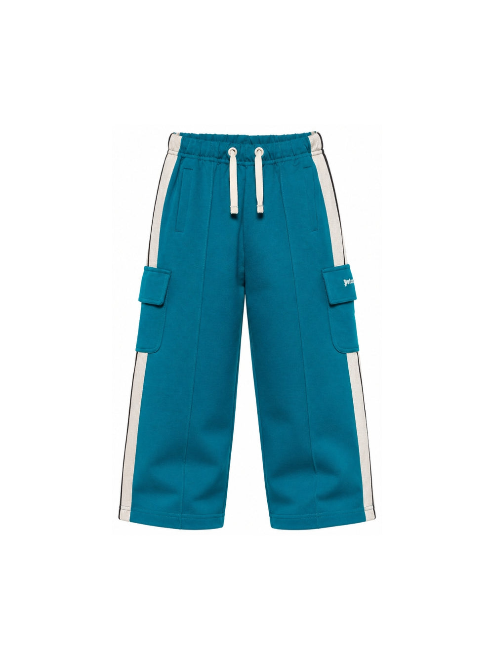 Pantaloni cargo per bambino Palm Angels Kids blu petrolio con dettaglio striscia laterale F6PAJBFP020 1527 PALM ANGELS KIDS 