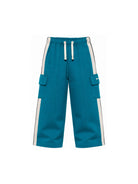 Pantaloni cargo per bambino Palm Angels Kids blu petrolio con dettaglio striscia laterale F6PAJBFP020 1527 PALM ANGELS KIDS 