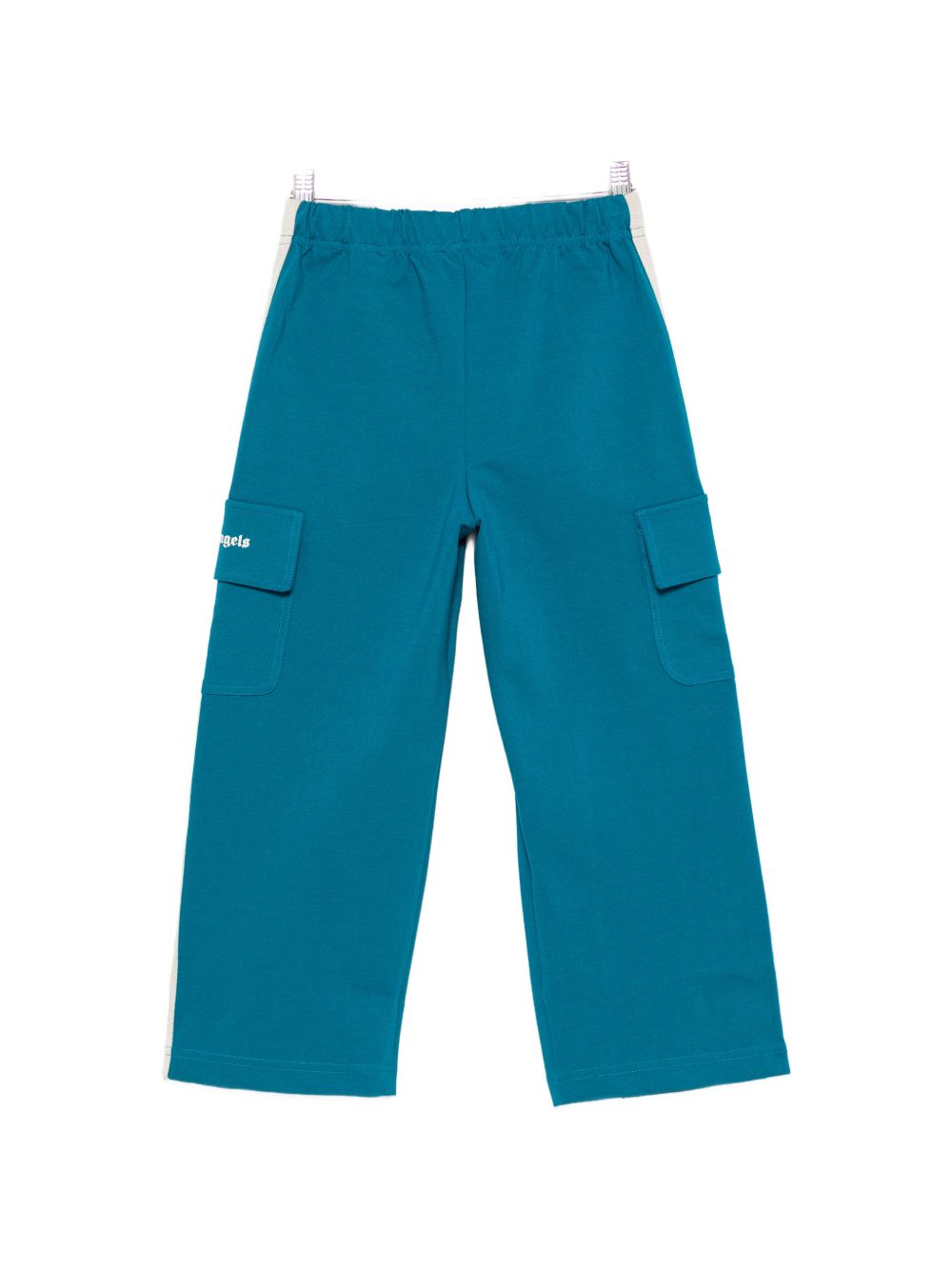 Pantaloni cargo per bambino Palm Angels Kids blu petrolio con dettaglio striscia laterale F6PAJBFP020 1527 PALM ANGELS KIDS 