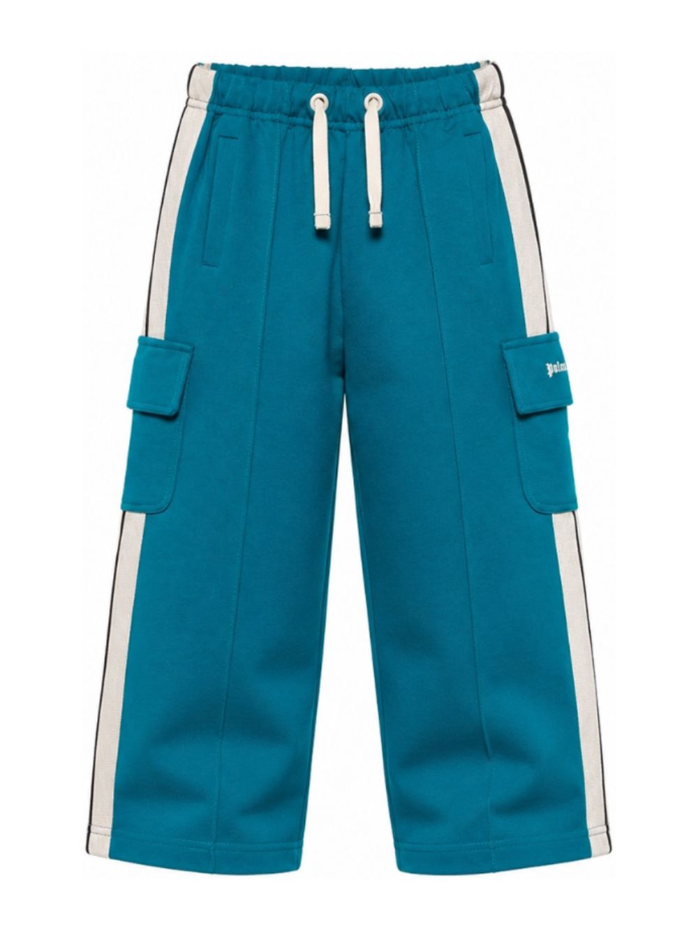 Pantaloni cargo per bambino Palm Angels Kids blu petrolio con dettaglio striscia laterale F6PAJBFP020 1527 PALM ANGELS KIDS 