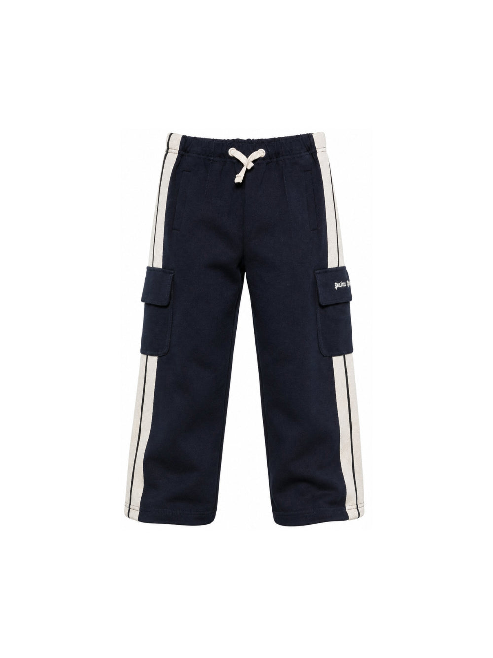 Pantaloni cargo Palm Angels Kids nero con stampa logo e striscia laterale F6PAJBFP020 1528 PALM ANGELS KIDS 