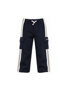 Pantaloni cargo Palm Angels Kids nero con stampa logo e striscia laterale F6PAJBFP020 1528 PALM ANGELS KIDS 