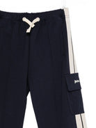 Pantaloni cargo Palm Angels Kids nero con stampa logo e striscia laterale F6PAJBFP020 1528 PALM ANGELS KIDS 