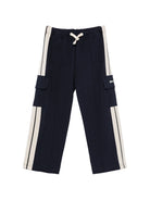 Pantaloni cargo Palm Angels Kids nero con stampa logo e striscia laterale F6PAJBFP020 1528 PALM ANGELS KIDS 