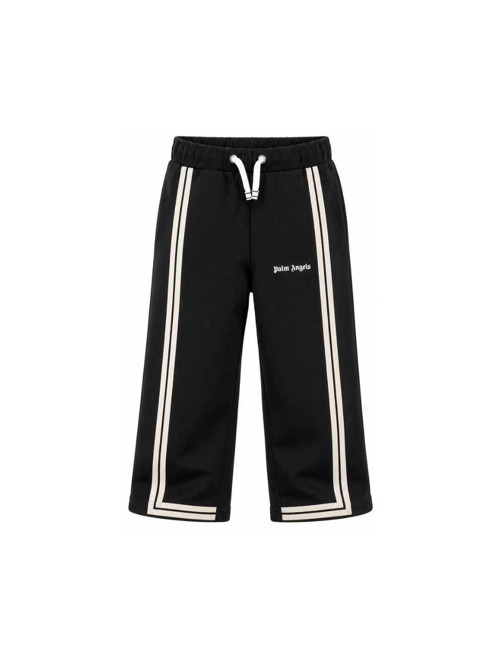 Pantaloni per bambino Palm Angels Kids nero con stampa logo sul davanti F6PAJBFP027 110 PALM ANGELS KIDS 