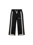 Pantaloni per bambino Palm Angels Kids nero con stampa logo sul davanti F6PAJBFP027 110 PALM ANGELS KIDS 