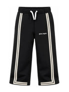 Pantaloni per bambino Palm Angels Kids nero con stampa logo sul davanti F6PAJBFP027 110 PALM ANGELS KIDS 