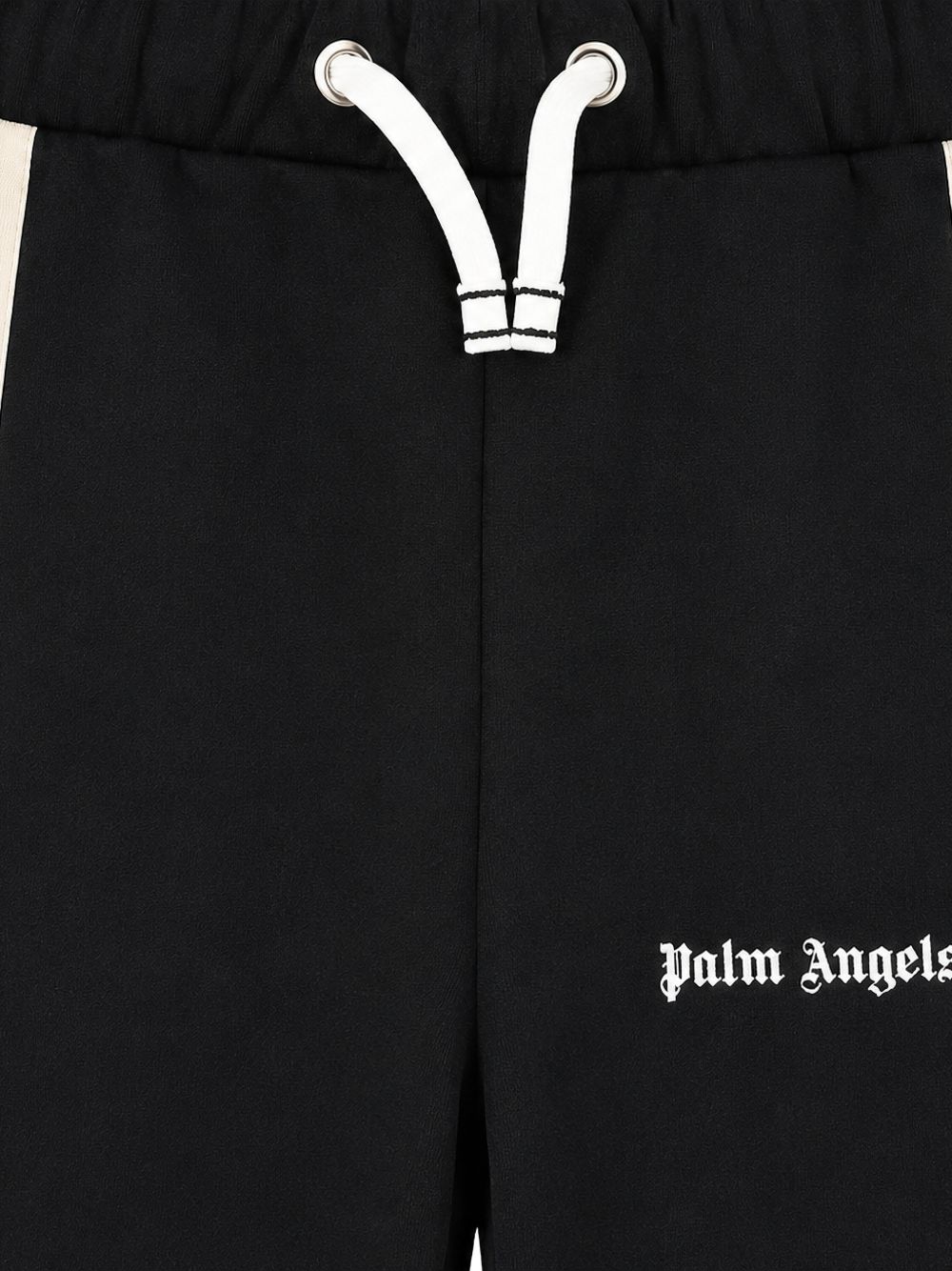 Pantaloni per bambino Palm Angels Kids nero con stampa logo sul davanti F6PAJBFP027 110 PALM ANGELS KIDS 
