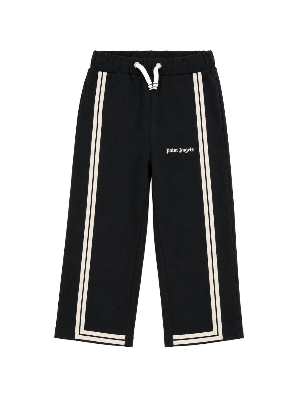 Pantaloni per bambino Palm Angels Kids nero con stampa logo sul davanti F6PAJBFP027 110 PALM ANGELS KIDS 
