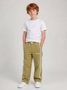 Pantatuta per bambino Palm Angels Kids verde con dettaglio a striscie laterali F6PAJBFP027 1529 PALM ANGELS KIDS 
