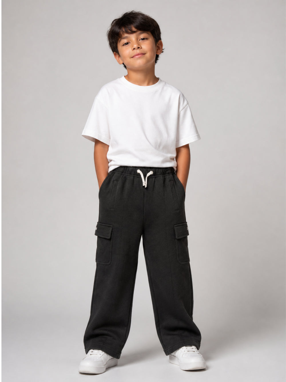 Pantatuta per bambino Palm Angels Kids nera con stampa logo laterale F6PAJBFP220 110 PALM ANGELS KIDS 
