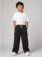 Pantatuta per bambino Palm Angels Kids nera con stampa logo laterale F6PAJBFP220 110 PALM ANGELS KIDS 