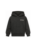 Felpa per bambino Palm Angels Kids nera con logo stampato sul davanti F6PAJBHS011 110 PALM ANGELS KIDS 