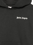 Felpa per bambino Palm Angels Kids nera con logo stampato sul davanti F6PAJBHS011 110 PALM ANGELS KIDS 