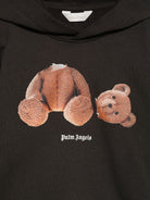 Felpa per bambino Palm Angels Kids nera con stampa Teddy sul davanti F6PAJBHS059 110 PALM ANGELS KIDS 