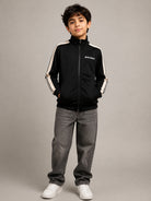 Felpa per bambino Palm Angels Kids nera con stampa logo sul davanti F6PAJBJK028 110 PALM ANGELS KIDS 
