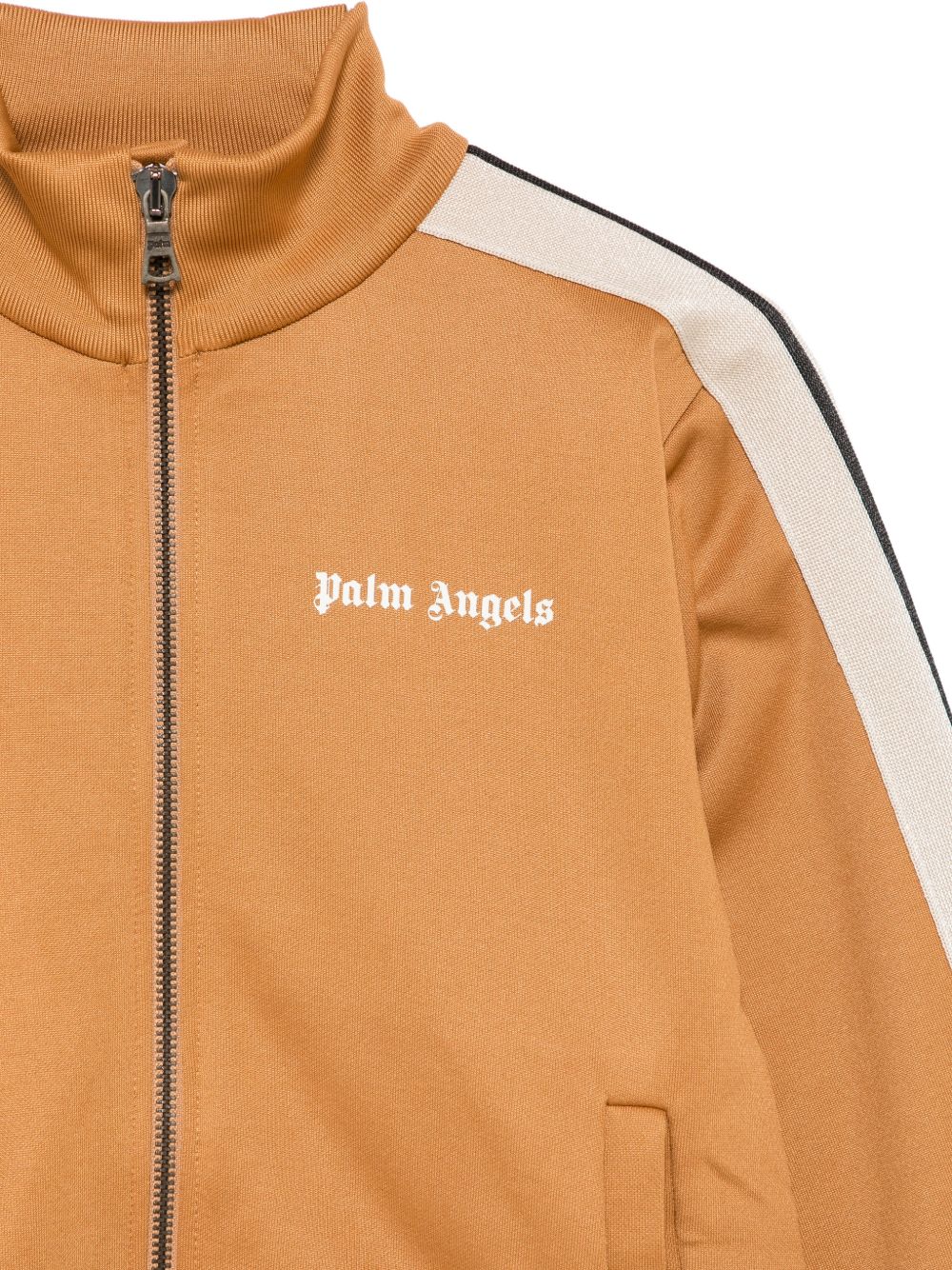 Felpa per bambino Palm Angels Kids marrone con stampa grafica sul davanti F6PAJBJK028 1531 PALM ANGELS KIDS 