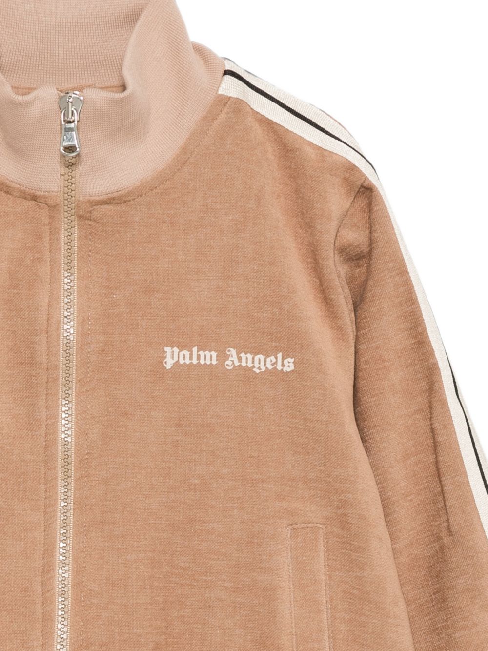 Felpa per bambino Palm Angels Kids beige con chiusura con zip F6PAJBJK128 178 PALM ANGELS KIDS 