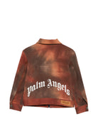 Giacca per bambino Palm Angels Kids marrone con stampa logo tie-dye F6PAJBJK159 590 PALM ANGELS KIDS 