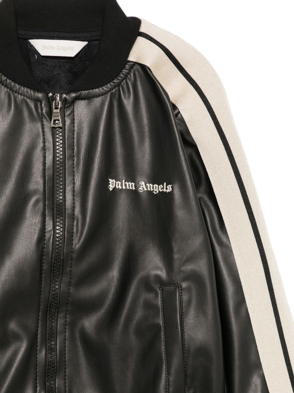 Giacca per bambino Palm Angels Kids nera con dettaglio laterale a righe F6PAJBJK163 110 PALM ANGELS KIDS 