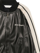 Giacca per bambino Palm Angels Kids nera con dettaglio laterale a righe F6PAJBJK163 110 PALM ANGELS KIDS 