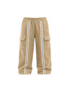 Pantaloni per bambino Palm Angels Kids beige con stampa logo sul lato F6PAJBPA129 178 PALM ANGELS KIDS 