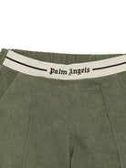 Pantaloni per bambino Palm Angels Kids verdi con stampa logo in vita F6PAJBPA139 1529 PALM ANGELS KIDS 