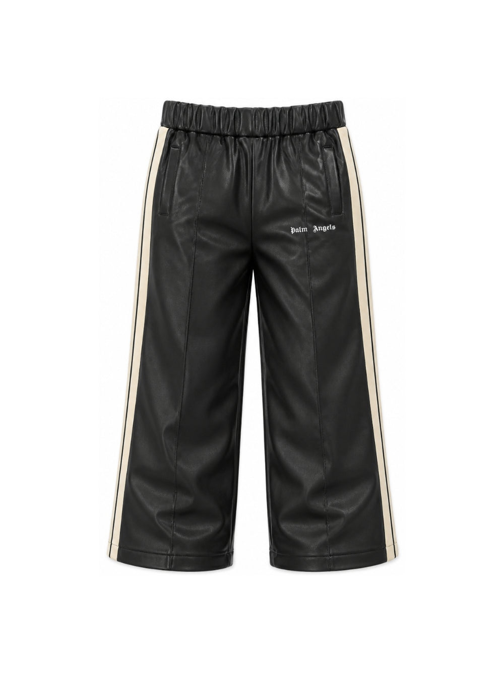 Pantaloni per bambini Palm Angels Kids neri con stampa logo sul davanti F6PAJBPA165 110 PALM ANGELS KIDS 