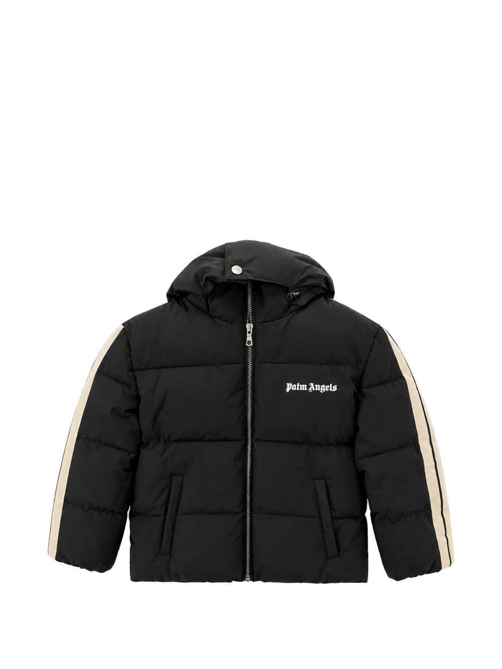 Giubbino per bambino Palm Angels Kids nero con stampa logo sul davanti F6PAJBPF005 110 PALM ANGELS KIDS 