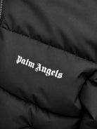 Giubbino per bambino Palm Angels Kids nero con stampa logo sul davanti F6PAJBPF005 110 PALM ANGELS KIDS 