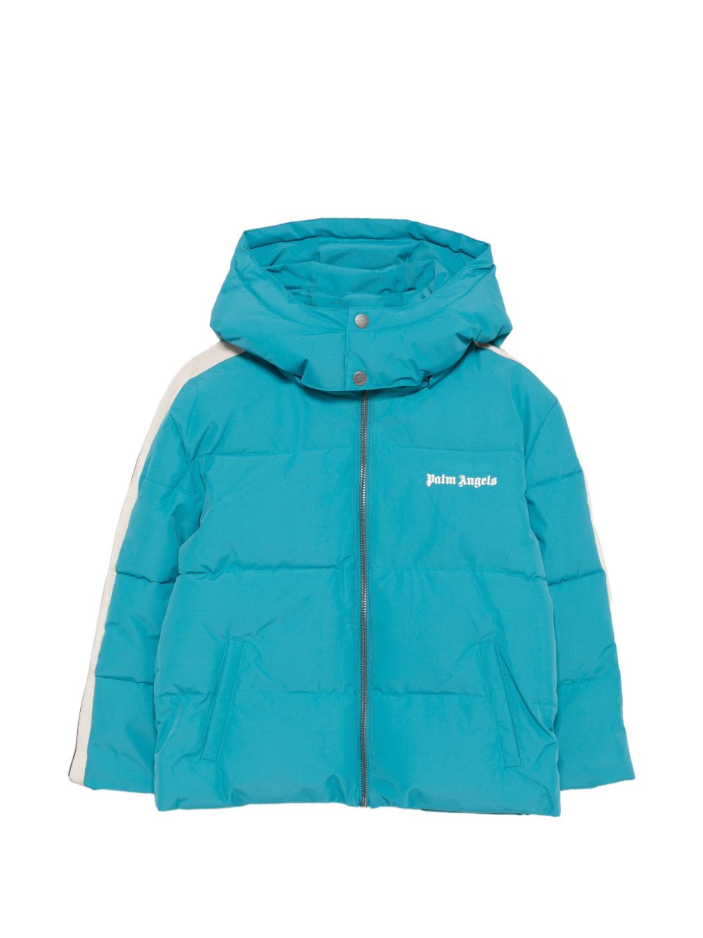 Giubbino per bambino Palm Angels Kids turchese con stampa logo F6PAJBPF005 1527 PALM ANGELS KIDS 