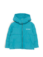 Giubbino per bambino Palm Angels Kids turchese con stampa logo F6PAJBPF005 1527 PALM ANGELS KIDS 
