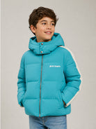 Giubbino per bambino Palm Angels Kids turchese con stampa logo F6PAJBPF005 1527 PALM ANGELS KIDS 