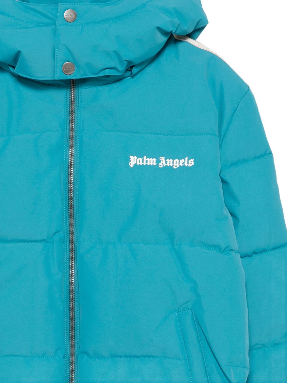 Giubbino per bambino Palm Angels Kids turchese con stampa logo F6PAJBPF005 1527 PALM ANGELS KIDS 