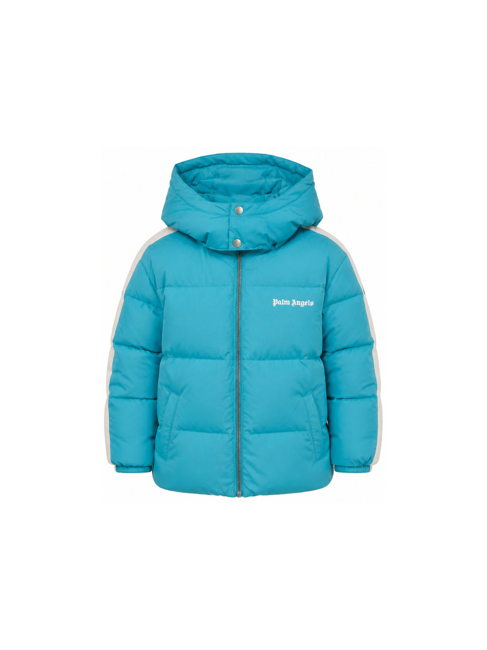 Giubbino per bambino Palm Angels Kids turchese con stampa logo F6PAJBPF005 1527 PALM ANGELS KIDS 