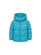 Giubbino per bambino Palm Angels Kids turchese con stampa logo F6PAJBPF005 1527 PALM ANGELS KIDS 
