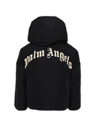 Giubbino per bambino Palm Angels Kids nero con stampa logo sul davanti F6PAJBPF007 110 PALM ANGELS KIDS 