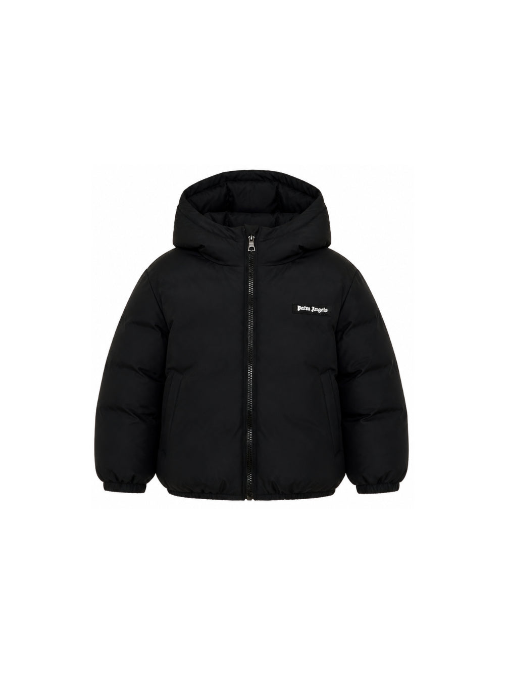 Giubbino per bambino Palm Angels Kids nero con stampa logo sul davanti F6PAJBPF007 110 PALM ANGELS KIDS 