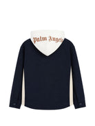 Camicia per bambino Palm Angels Kids blu con stampa logo sul petto F6PAJBSI021 1528 PALM ANGELS KIDS 