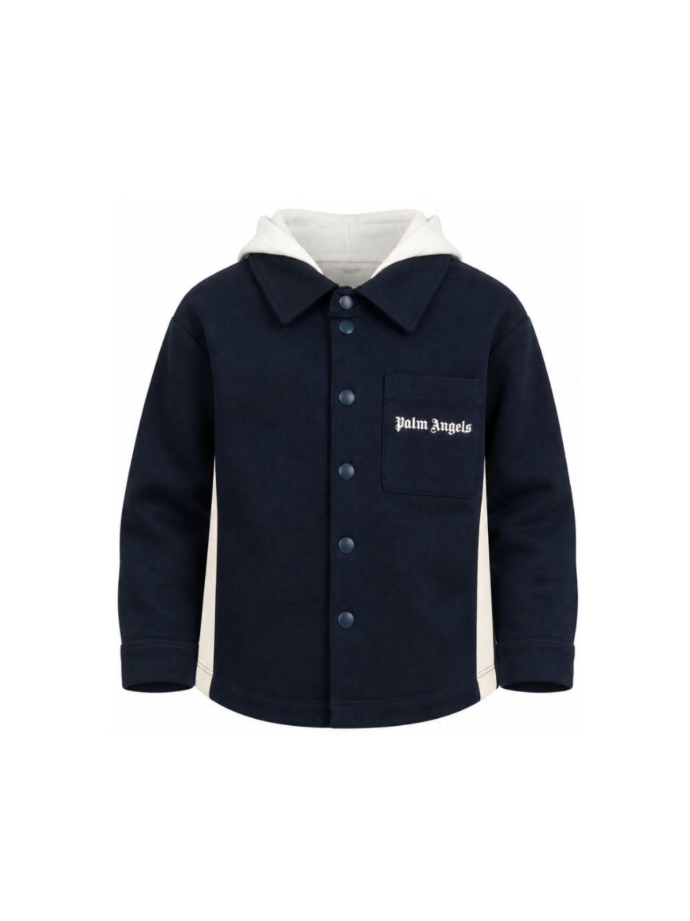 Camicia per bambino Palm Angels Kids blu con stampa logo sul petto F6PAJBSI021 1528 PALM ANGELS KIDS 