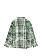 Camicia per bambino Palm Angels Kids verde con stampa  a quadri F6PAJBSI132 080 PALM ANGELS KIDS 