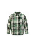 Camicia per bambino Palm Angels Kids verde con stampa  a quadri F6PAJBSI132 080 PALM ANGELS KIDS 